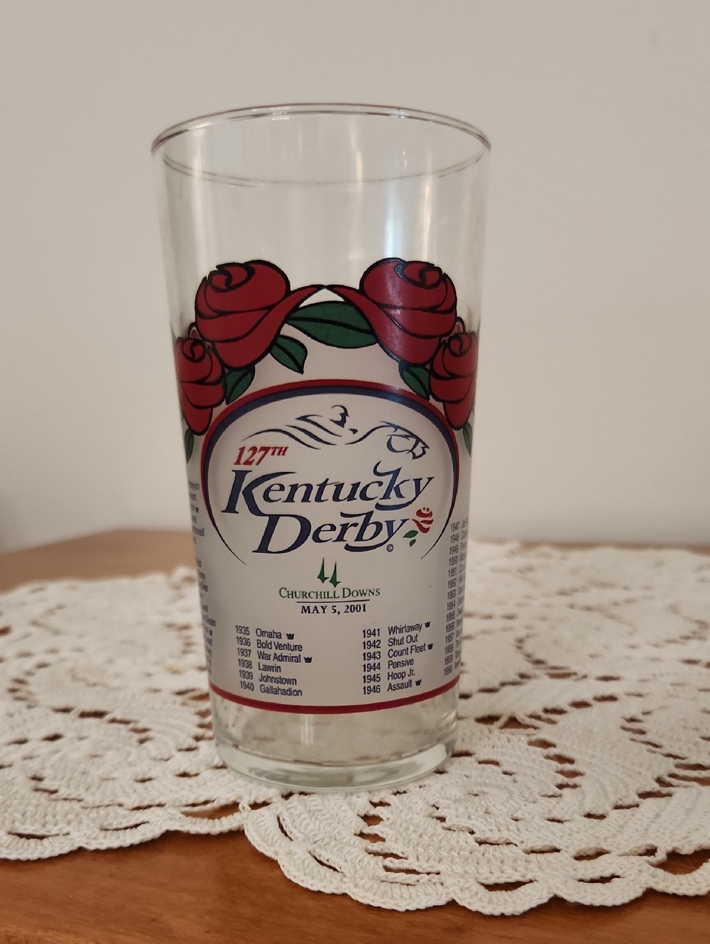 Kentucky Derby Glass - 2001